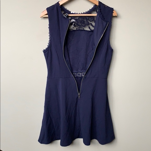 Speechless Juniors' Lace-Top Sheath Evening Dress with pockets! indigo deep blue - Picture 8 of 16